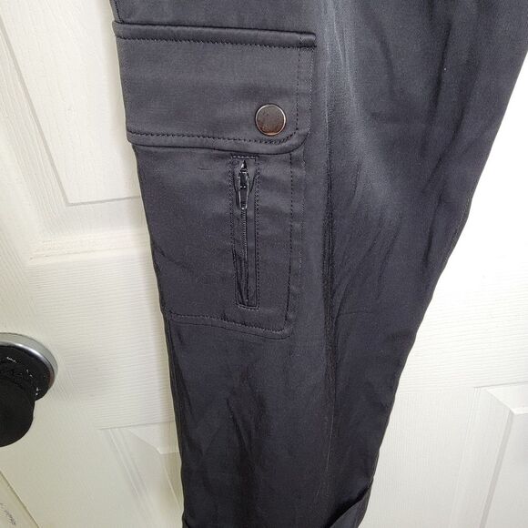 Cache black satin cargo capri pants size 0 - Picture 4 of 6